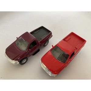 Lot Of 2 Maistro Pull Back Action Pickup Trucks 1:46 Red Dodge Purple Ford